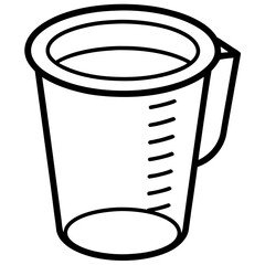 Contemporary Measuring Cup Line Art Graphic