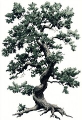 A majestic old tree with twisting branches and lush green foliage