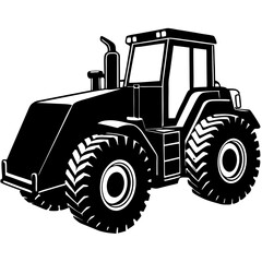 Wheel Loader silhouette white background