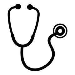 Stethoscope icon Black Silhouette High-Quality Vector Illustration Isolated on Transparent Background