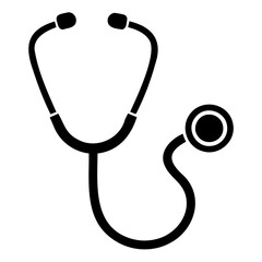 Elegant Stethoscope icon Silhouette Design Perfect Black Vector on Transparent Background