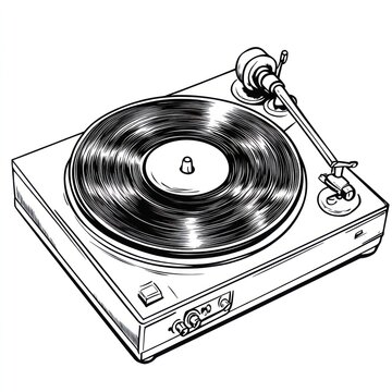 recommend clip art: Vintage Turntable Playing a Vinyl Record