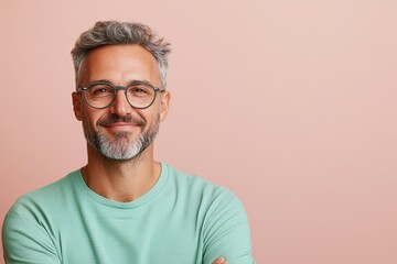 Obraz premium portrait of life coach hosting personal development workshop positive and empowering serene background inviting and