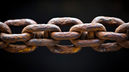 Fototapeta premium Rusty Chain Links Close-up
