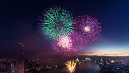 colored fireworks in the night sky