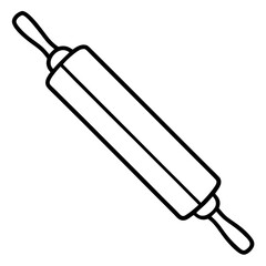 Detailed Rolling Pin Line Art Vector