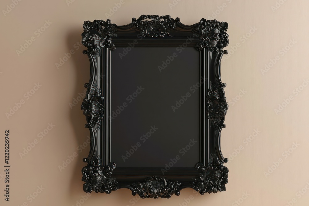 Wall mural clean gradient supports an elegant black 3d frame with ample text space.