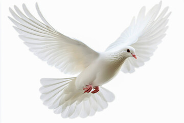 Obraz premium White Dove in Flight - Symbol of Peace and Love