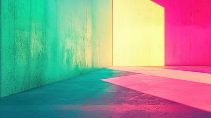 Lime green and fuchsia blend with a grainy, blurred light