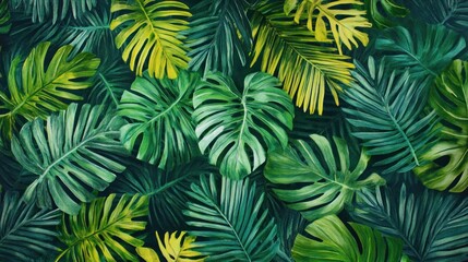 Lush Tropical Leaves Background