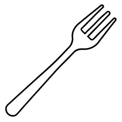Fork Line Drawing in Vector Style