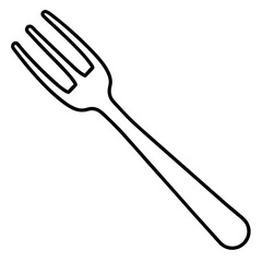 Fork Line Drawing in Vector Style