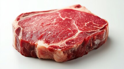 A piece of meat is on a white background