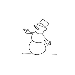 Snowman doodle line illustration © Candra