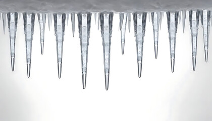 Stunning Icicles Hanging from Winter Roof Image