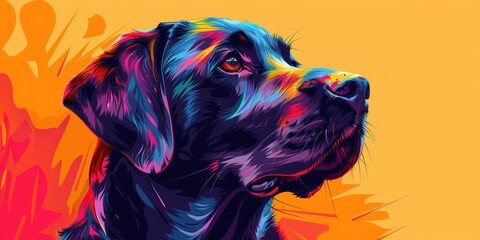 Obraz premium Colorful Portrait of a Black Labrador