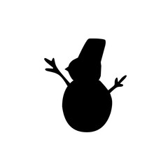 silhouette snowman icon vector