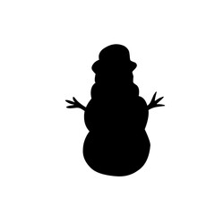 silhouette snowman icon vector