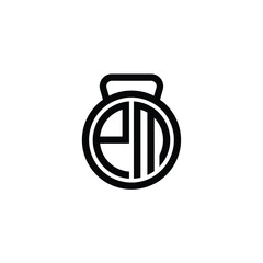 PM monogram logo design letter text name symbol monochrome logotype alphabet character simple logo