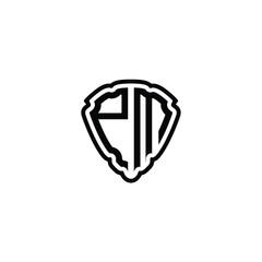 PM monogram logo design letter text name symbol monochrome logotype alphabet character simple logo