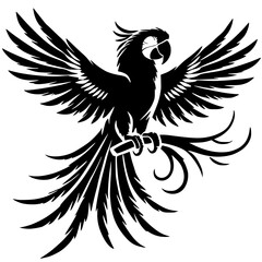 Silhouette of a parrot