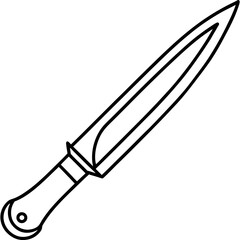 Knife Line Art Sleek Vector Style