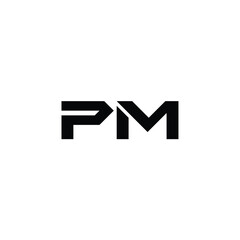 PM monogram logo design letter text name symbol monochrome logotype alphabet character simple logo
