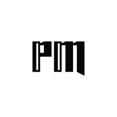 PM monogram logo design letter text name symbol monochrome logotype alphabet character simple logo