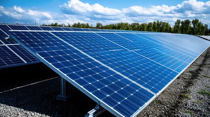 Solar panels on a bright sunny day.