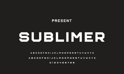 Modern Sports tech font typography. MINIMAL vector typeface for a company. Minimal gaming fonts for logo design.