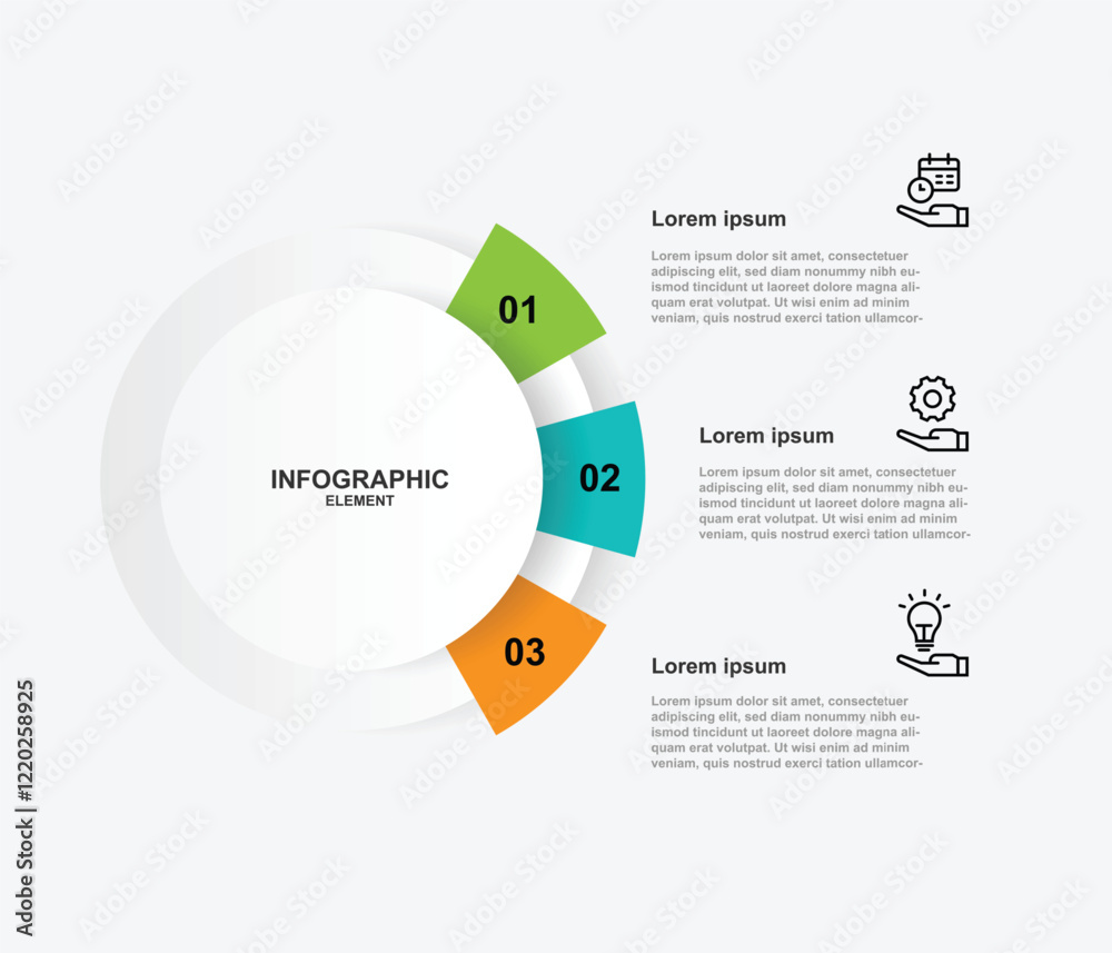 Poster Business template infographic element with diagram concept and 3 step process suitable for business information and web presentation 