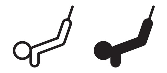 Bungee jumping icons in outline and stroke versions