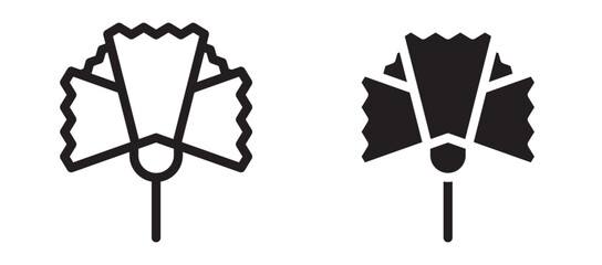 Carnation icons in outline and stroke versions