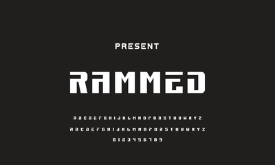 Modern Sports tech font typography. MINIMAL vector typeface for a company. Minimal gaming fonts for logo design.