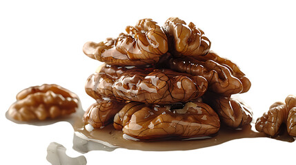 Fototapeta premium Delicious walnuts, isolated on white background.