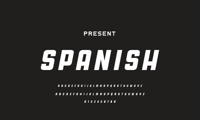 Modern Sports tech font typography. MINIMAL vector typeface for a company. Minimal gaming fonts for logo design.