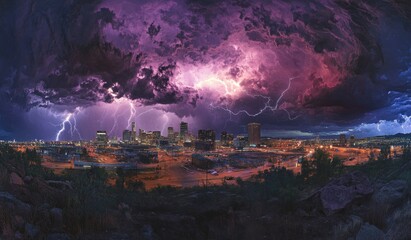 Purple Storm Cityscape