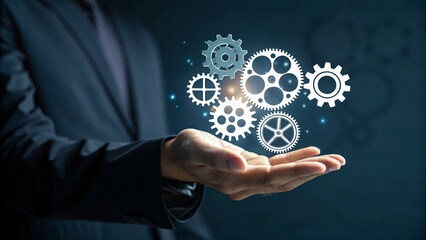 Ai generated innovation gears of progress in business technology industrial environment abstract viewpoint