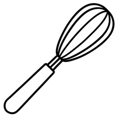 Modern Line Art Whisk Illustration