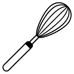 Modern Line Art Whisk Illustration