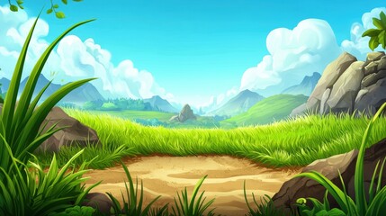 Fototapeta premium 2D Game Level Background Asset for Platformers