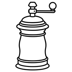 Pepper Grinder Outline Simple Vector Art