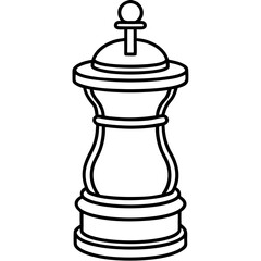 Pepper Grinder Outline Simple Vector Art