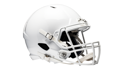 White Football Helmet American Sport Equipment Game Day Protective Gear Athletic Headwear isolated on transparent background