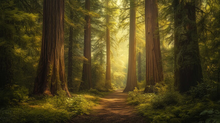 Peaceful Forest Image with Soft Light and Muted Tones in Timeless Film Style.