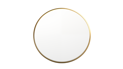 Elegant Round Gold Frame  isolated on transparent background Minimalist Design