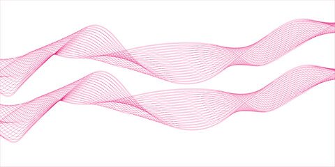 Abstract wavy lines flowing curve gradient color on transparent background pink abstract background. abstract background with lines. red geometric shape. Pink stripes on a white background. Creative l