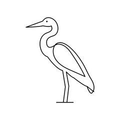 Flamingo bird continuous one line drawing of minimalist outline vector design