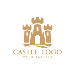 Castle logo and castle icon design template