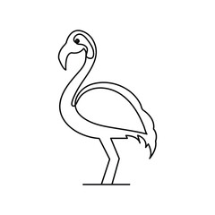Flamingo bird continuous one line drawing of minimalist outline vector design